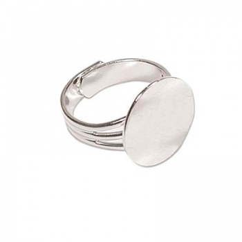 Anello regolabile Base Piatta Argentato15mm