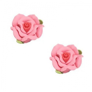 Rosellina Resina Rosa con Foro Laterale 10mm