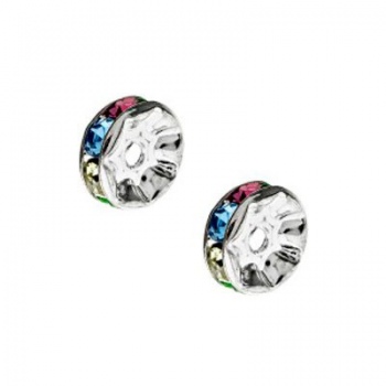 Distanziatore con Strass Argento 925 8mm