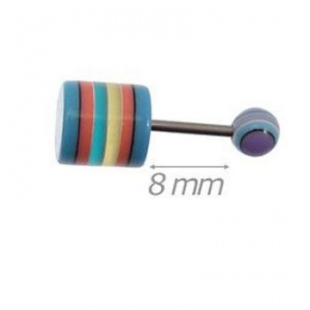 Piercing Barretta Con Cilindro Acrilico 14mm