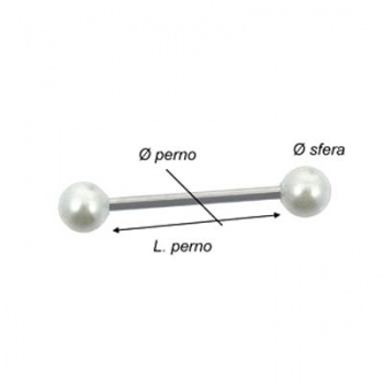 Piercing Barretta con Perle Bianche