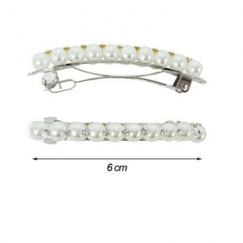 Molletta Metallo con Perle e Strass
