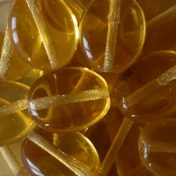 Vetro Ovale con Foro Passante Amber 12mm