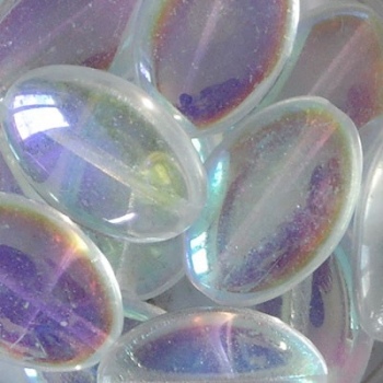 Vetro Ovale con Foro Passante Crystal A B 16mm
