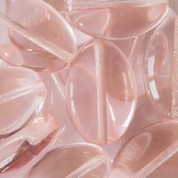 Vetro Ovale con Foro Passante Pink 16mm