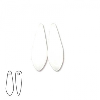 Perline Vetro Daghe 16x5mm White