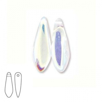 Perline Vetro Daghe 16x5mm Crystal AB