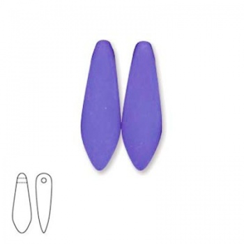 Perline Vetro Daghe 16x5mm Neon Blue