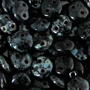 Perline Lentil Jet Picasso 6mm