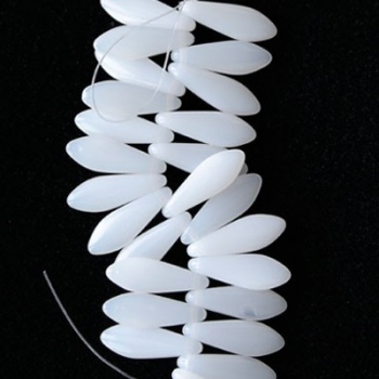 Perline Vetro Daghe 16x5mm White