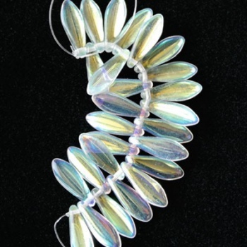 Perline Vetro Daghe 16x5mm Crystal AB