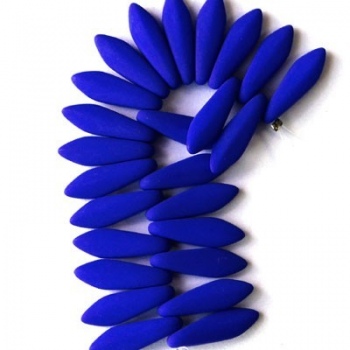 Perline Vetro Daghe 16x5mm Neon Blue