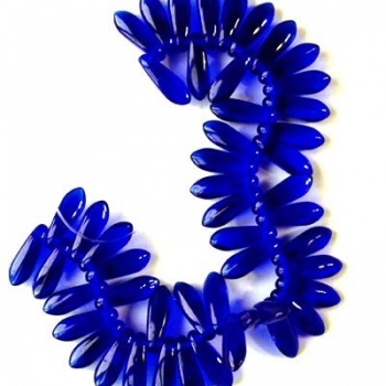 Perline Vetro Daghe 10x3mm Sapphire