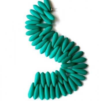 Perline Vetro Daghe 10x3mm  Neon Petrol