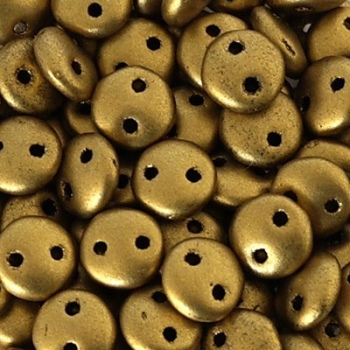 Perline Lentil Matte Metallic Aztec Gold 6mm