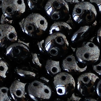 Perline Lentil Jet Hematite 6mm