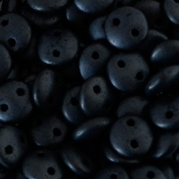 Perline Lentil Matte Jet Hematite 6mm