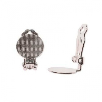 Orecchini Con Clip Base Piatta Argentati 15mm
