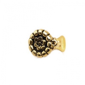 Orecchino con Clip Fiore Dorato Anticato