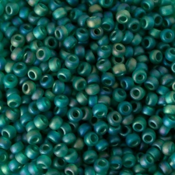 Perline Rocailles Miyuki 11/0 Matte Transparent Dark Green AB