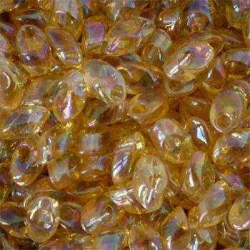 Long Magatama Miyuki 7x4mm Light Gold Crystal AB