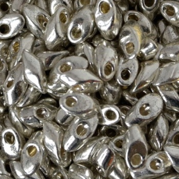 Long Magatama Miyuki 7x4mm Galvanized Silver