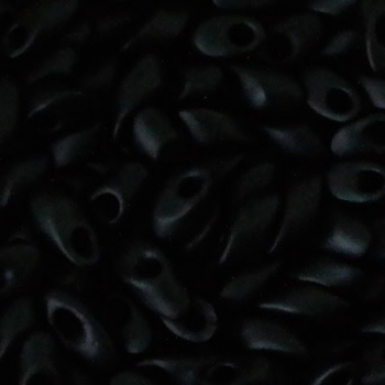 Long Magatama Miyuki 7x4mm Matte Black