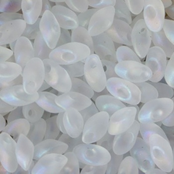 Long Magatama Miyuki 7x4mm Matte Transparent Crystal