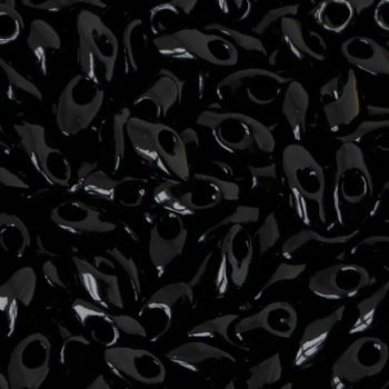 Long Magatama Miyuki 7x4mm Opaque Black