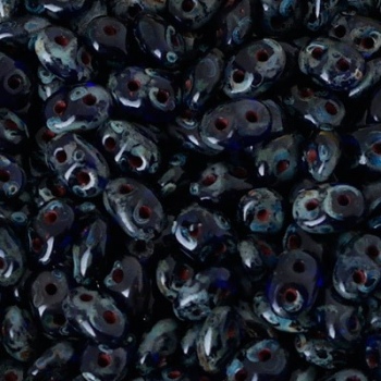 Perline Superduo 2.5x5mm Sapphire Travertino