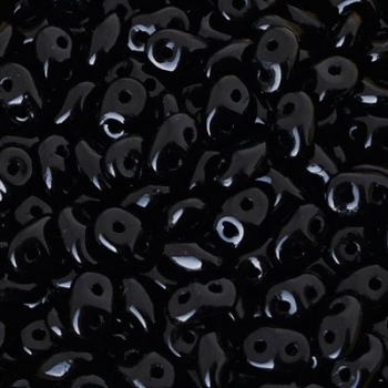 Perline Superduo 2.5x5mm Jet