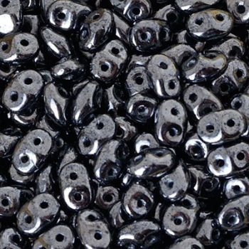 Perline Superduo 2.5x5mm Jet Hematitie