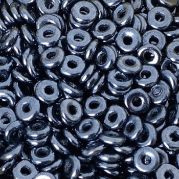 Perline O Bead 4mm Jet Hematite