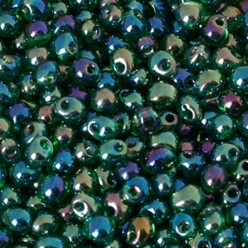 Perline Drops Miyuki 3,4mm Transparent Green AB