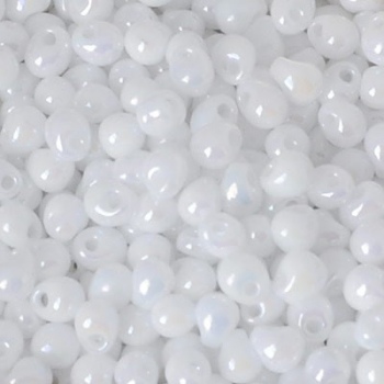 Perline Drops Miyuki 3,4mm Opaque White AB