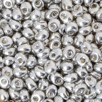 Perline Miyuki Magatama 4mm Metallic Silver