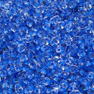 Perline Miniduo Crystal Blue Lined 4x2mm