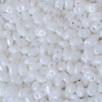 Perline Miniduo White Luster 4x2mm