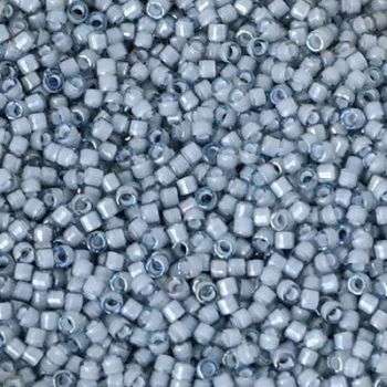 Perline Delica Miyuki 11/0 Grey AB Lined White