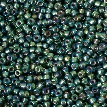 Perline Rocailles Miyuki 11/0 Silver Lined Olivine AB