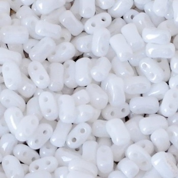 Perline Bi-Bo Beads 5.5x2.8mm White Luster