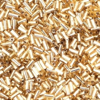 Perline Bugle Miyuki 3mm Silver Lined Gold