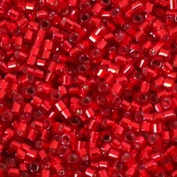 Perline Delica Miyuki 10/0 Silver Lined Red Dyed
