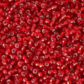 Perline Rocailles Miyuki 11/0 Silver Lined Ruby