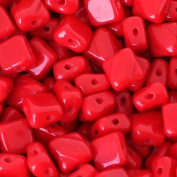 Perline Silky Opaque Red 6x6mm