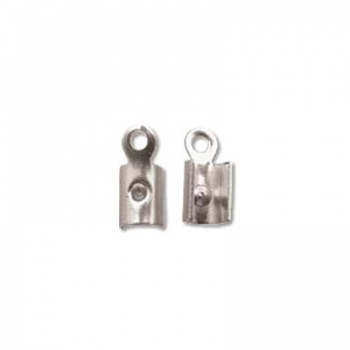 Terminali Cordoncino argentato Rodio 7x3mm (2mm Interno)