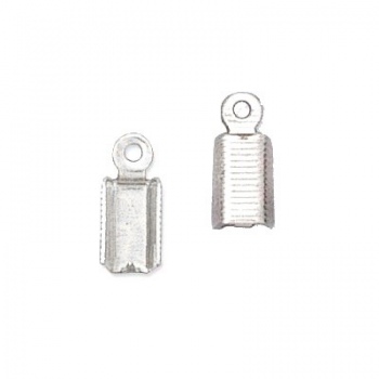 Terminale Cordoncino Argentato 7x4mm (3mm Interno)