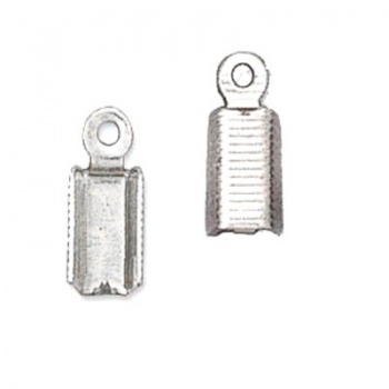Terminale Cordoncino Argentato Rodio 10x4mm (3mm Interno)