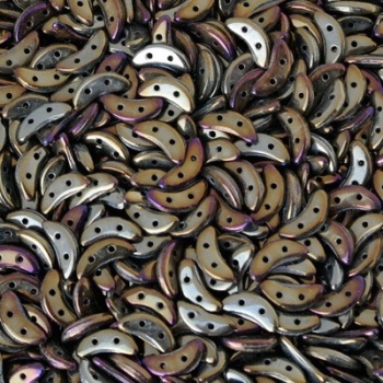 Perline Crescent-Jet Iris Brown-10x3mm