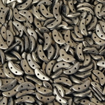 Perline Crescent-Metallic Suede Gold-10x3mm